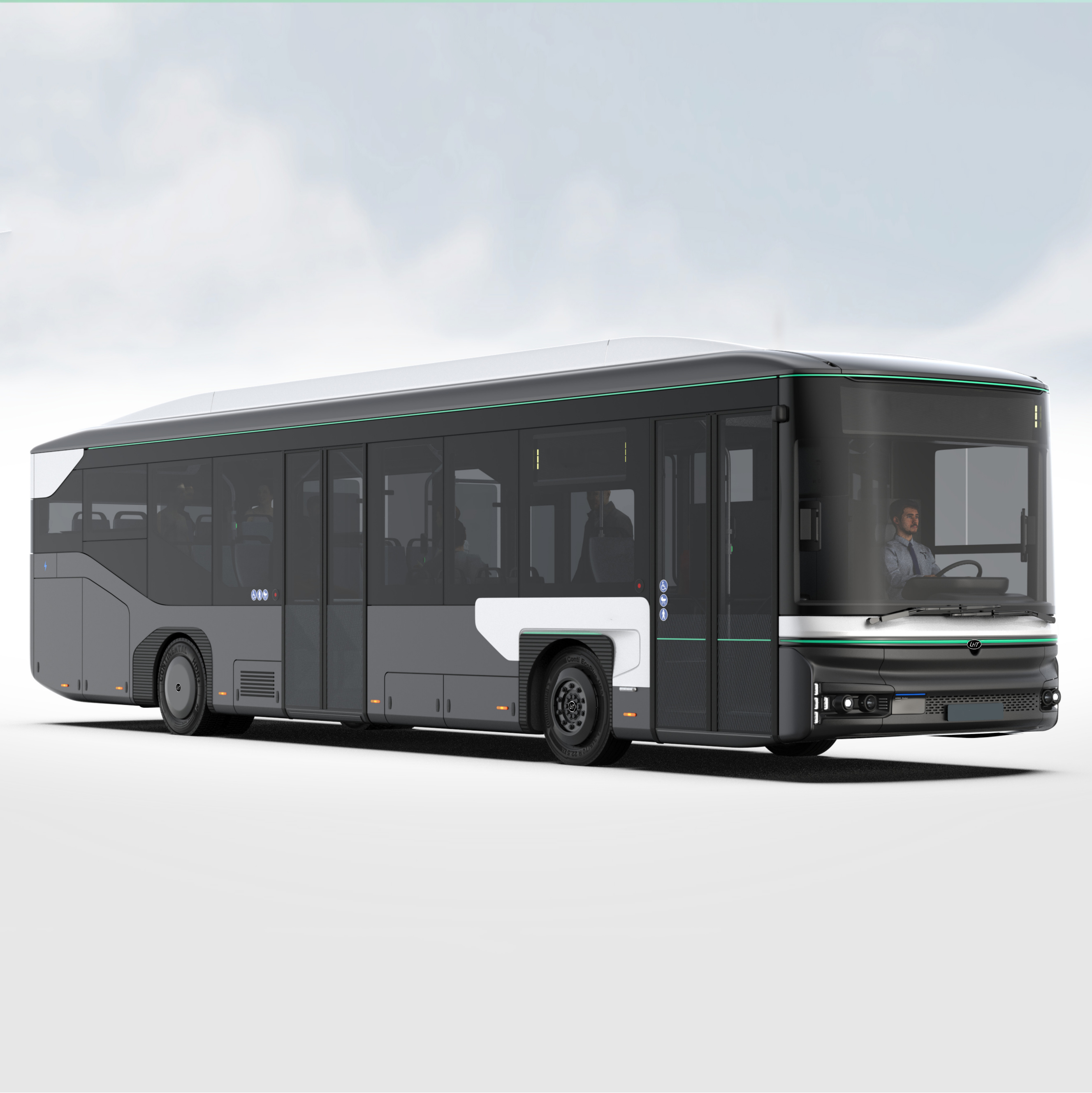 China Factory Brand New 12m New Energy Three Door Electric City Bus Electric Long Public Passenger Transport City Bus Low Entrance City Bus Low Floor City Bus