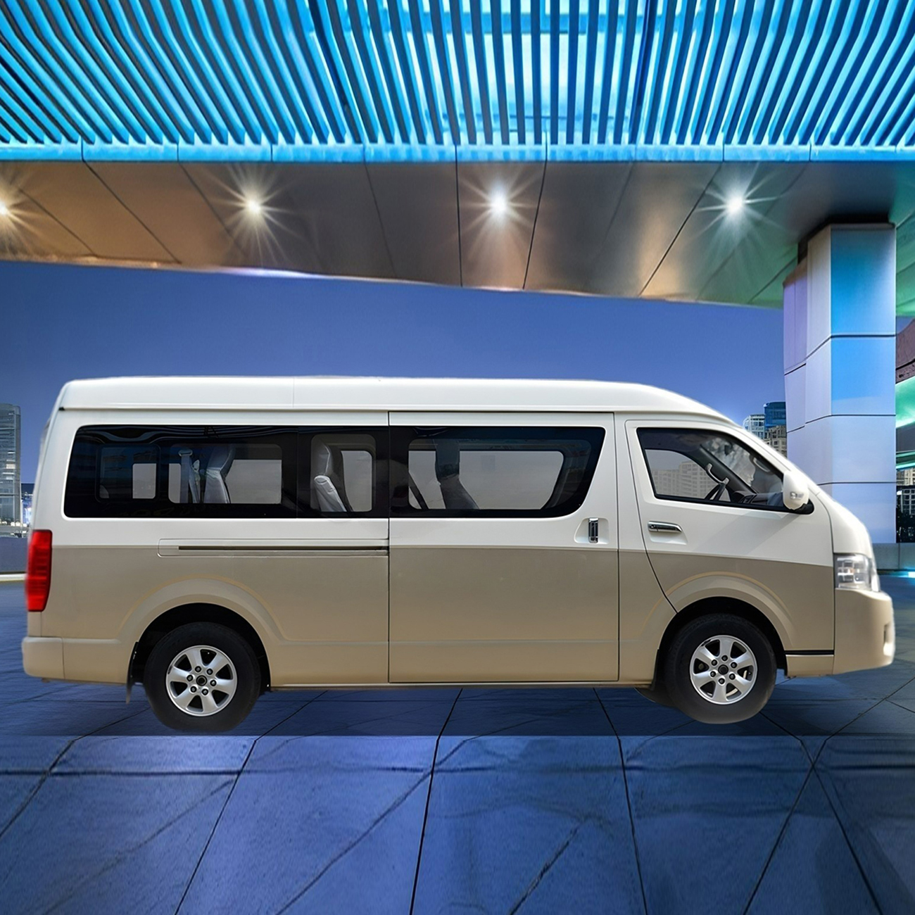China Factory 5.4m 15-16 Seats Left And Right Rudder Electric Hayas Van Mini Van Passenger Van Right Passenger Van Electric Van