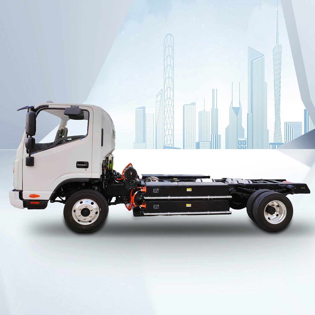 China Factory Truck 15 Ton Electric Chassis Required for Efficient Cold Chain Transportation.