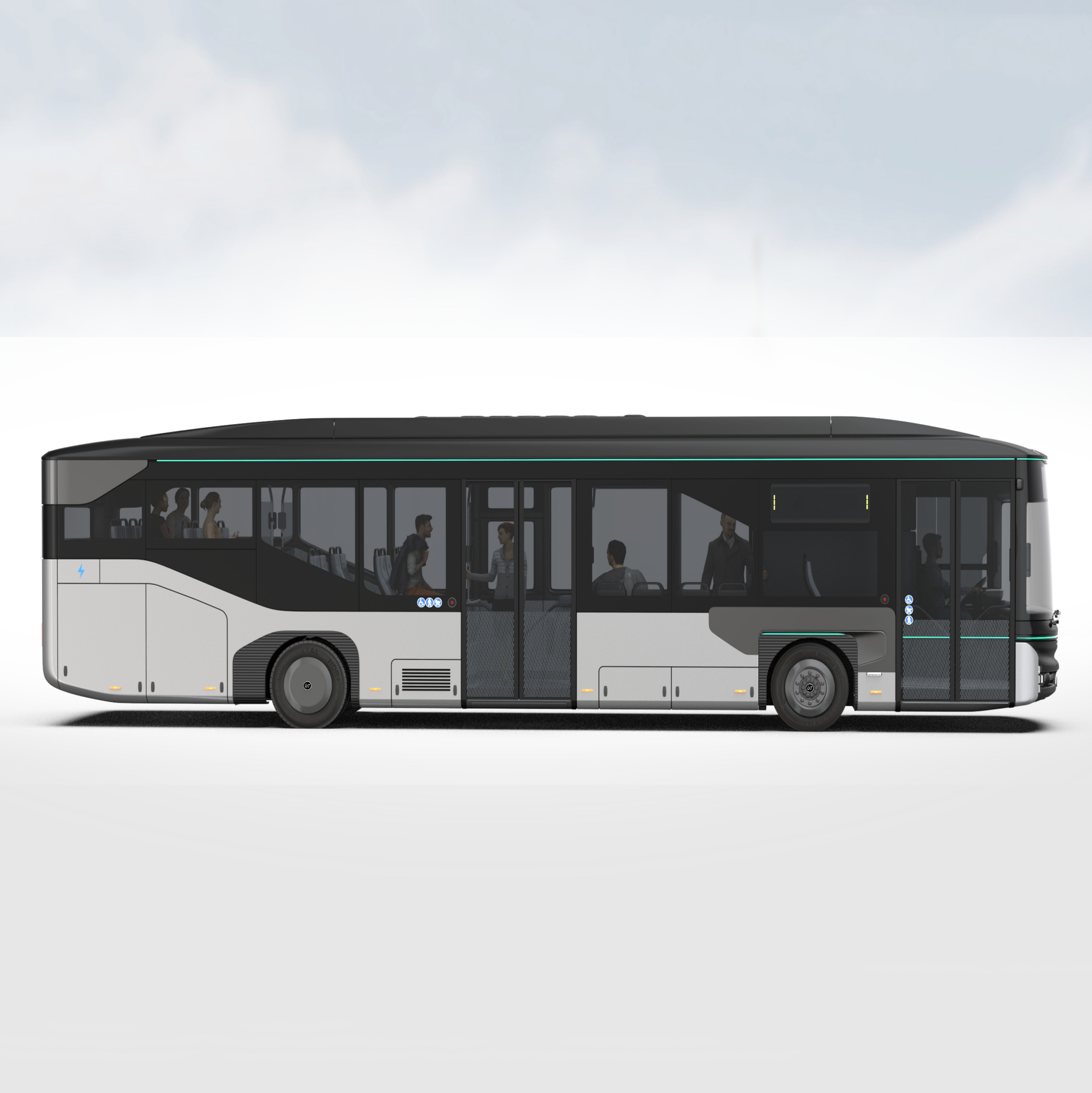 China Factory Brand New 12m New Energy Three Door Electric City Bus Electric Long Public Passenger Transport City Bus Low Entrance City Bus Low Floor City Bus