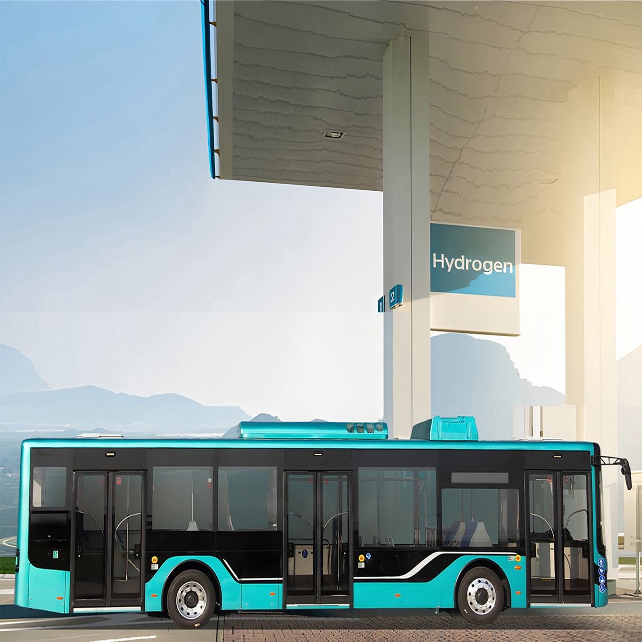China Factory Eco-Friendly 12-Meter-Long Hydrogen Bus with Long Cruising Range